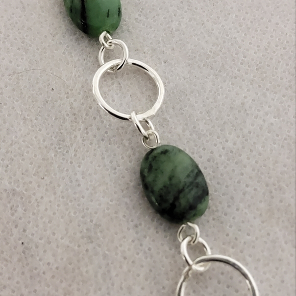 🇨🇦Artisan Circle Bracelet Sterling silver With Green Stones - Picture 7 of 8